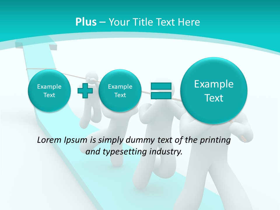 A Team Works Together To Pull Up A Growth Arrow PowerPoint Template
