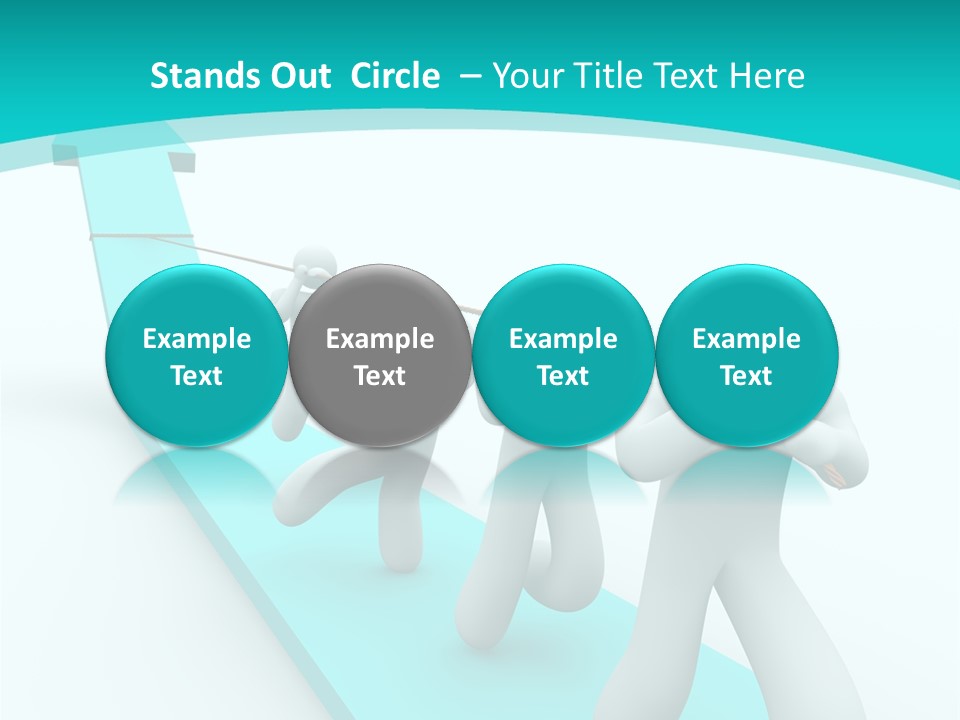 A Team Works Together To Pull Up A Growth Arrow PowerPoint Template