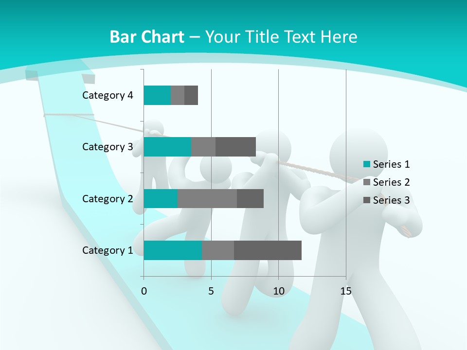 A Team Works Together To Pull Up A Growth Arrow PowerPoint Template