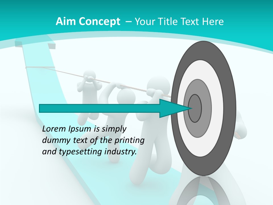 A Team Works Together To Pull Up A Growth Arrow PowerPoint Template