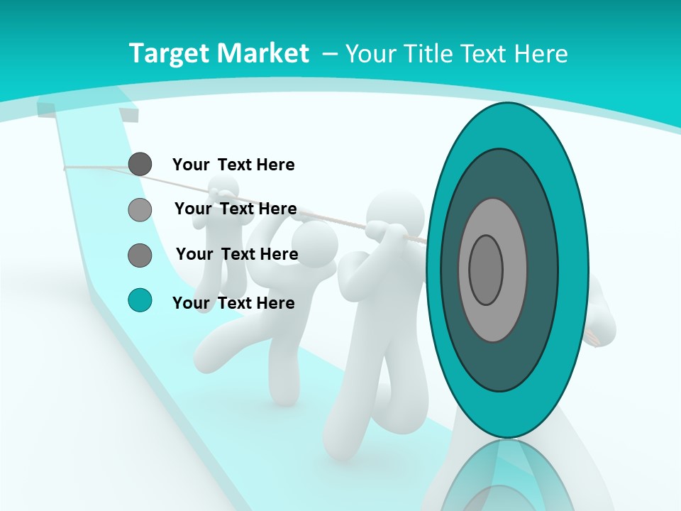 A Team Works Together To Pull Up A Growth Arrow PowerPoint Template