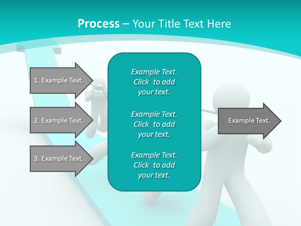 A Team Works Together To Pull Up A Growth Arrow PowerPoint Template