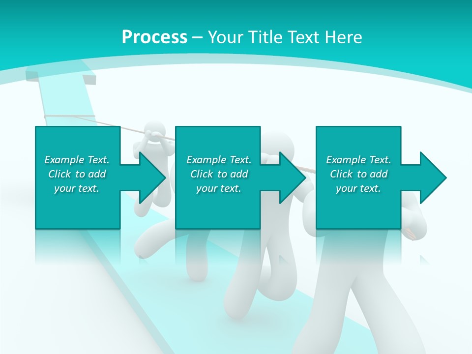 A Team Works Together To Pull Up A Growth Arrow PowerPoint Template