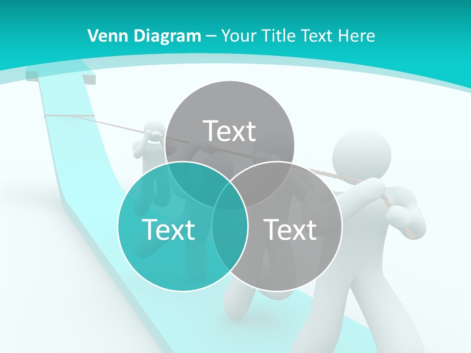A Team Works Together To Pull Up A Growth Arrow PowerPoint Template