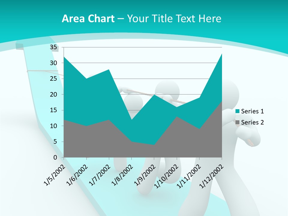 A Team Works Together To Pull Up A Growth Arrow PowerPoint Template