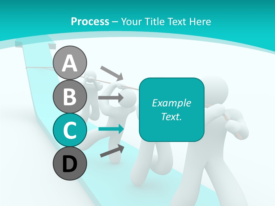 A Team Works Together To Pull Up A Growth Arrow PowerPoint Template
