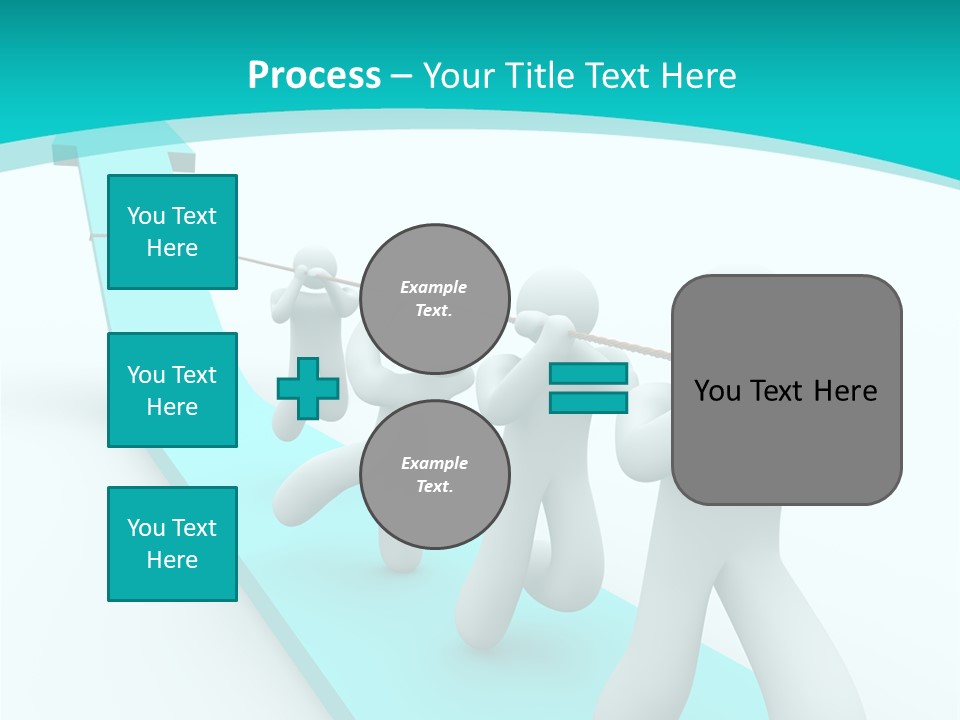 A Team Works Together To Pull Up A Growth Arrow PowerPoint Template
