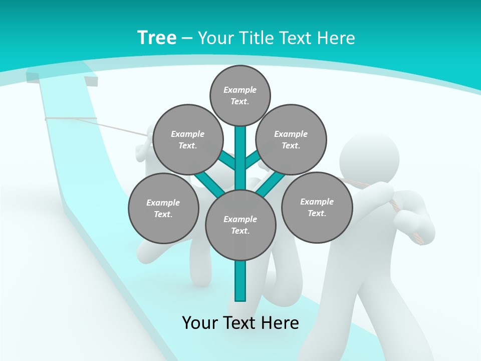 A Team Works Together To Pull Up A Growth Arrow PowerPoint Template