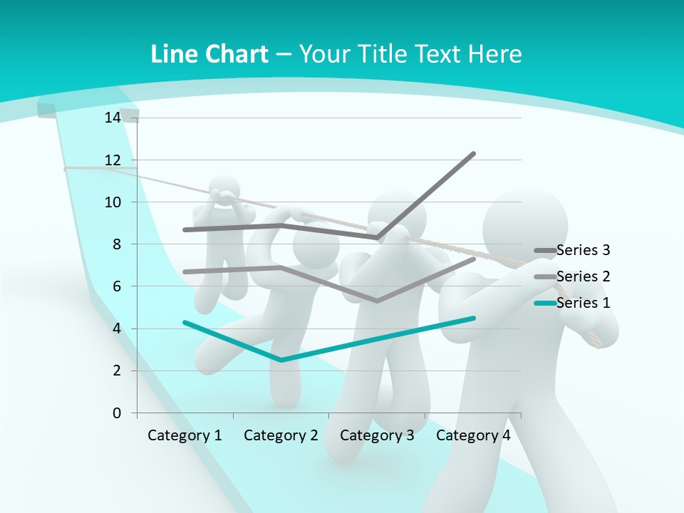 A Team Works Together To Pull Up A Growth Arrow PowerPoint Template