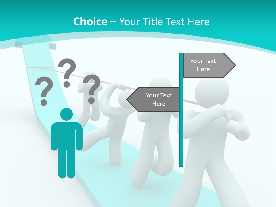 A Team Works Together To Pull Up A Growth Arrow PowerPoint Template