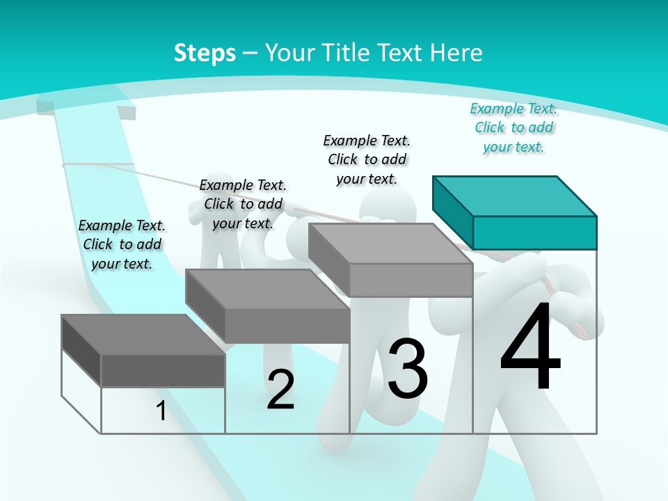 A Team Works Together To Pull Up A Growth Arrow PowerPoint Template