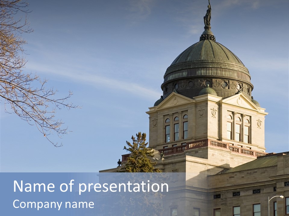 The Montana State Capitol Building In Downtown Helena PowerPoint Template