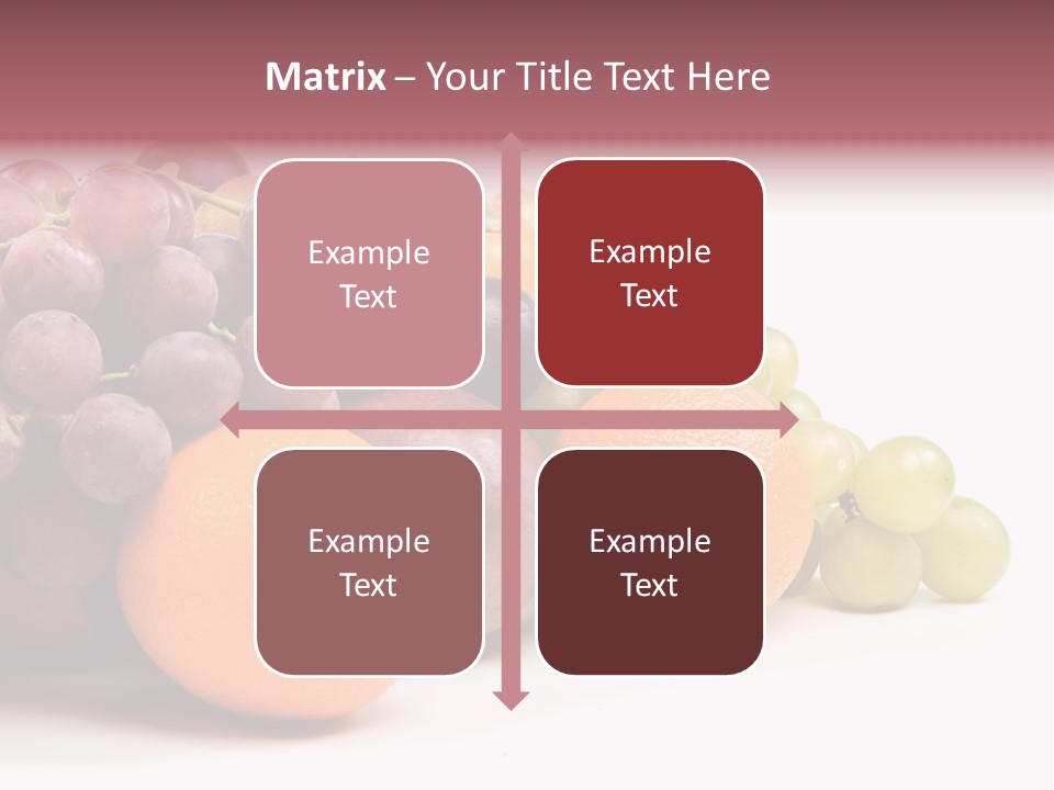 A Bunch Of Grapes, Oranges And Grapes On A White Background PowerPoint Template