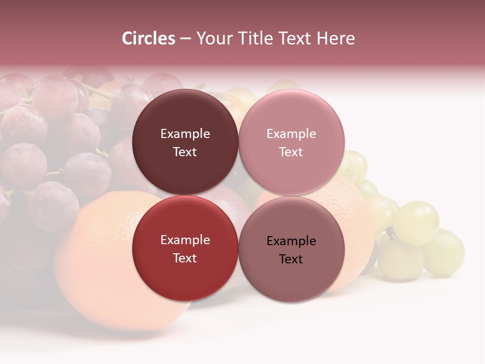 A Bunch Of Grapes, Oranges And Grapes On A White Background PowerPoint Template