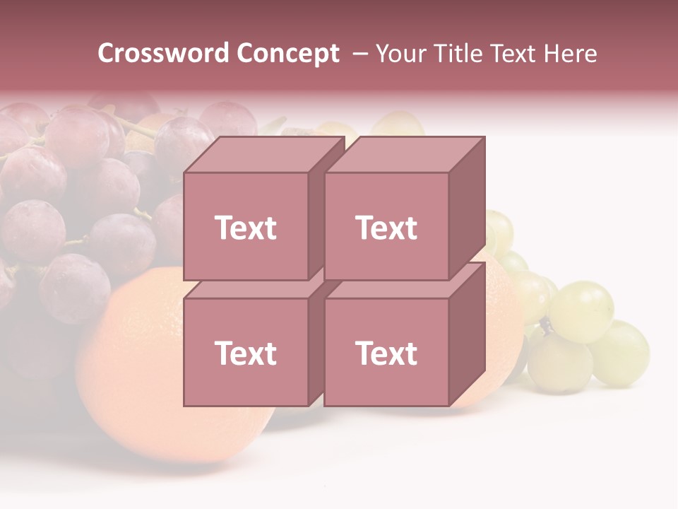 A Bunch Of Grapes, Oranges And Grapes On A White Background PowerPoint Template