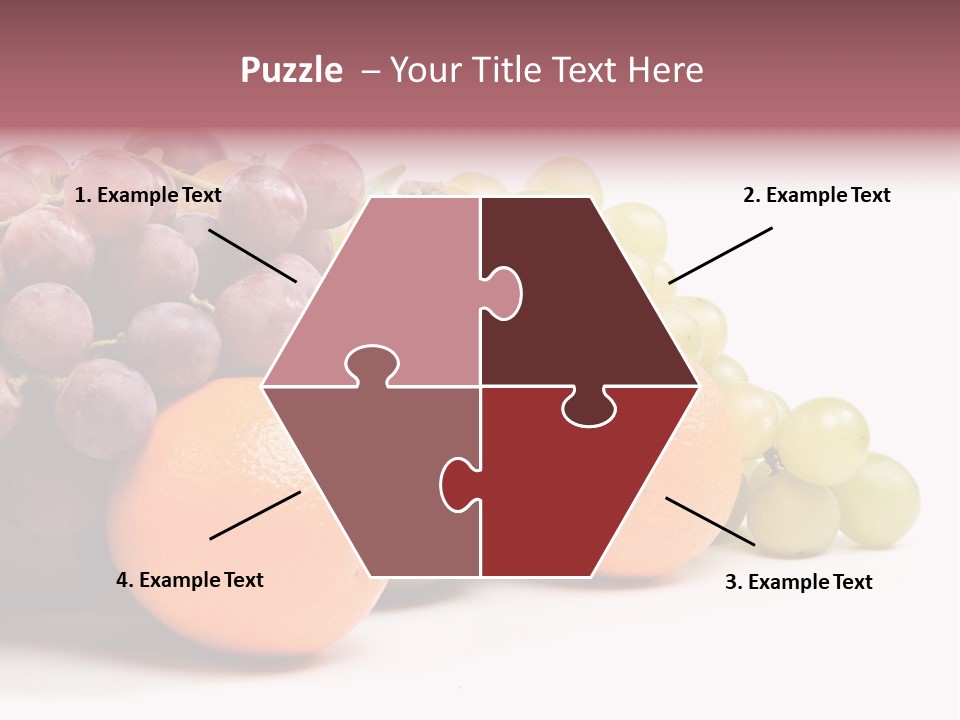 A Bunch Of Grapes, Oranges And Grapes On A White Background PowerPoint Template