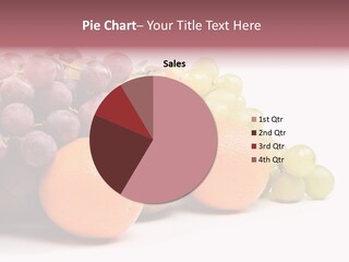 A Bunch Of Grapes, Oranges And Grapes On A White Background PowerPoint Template