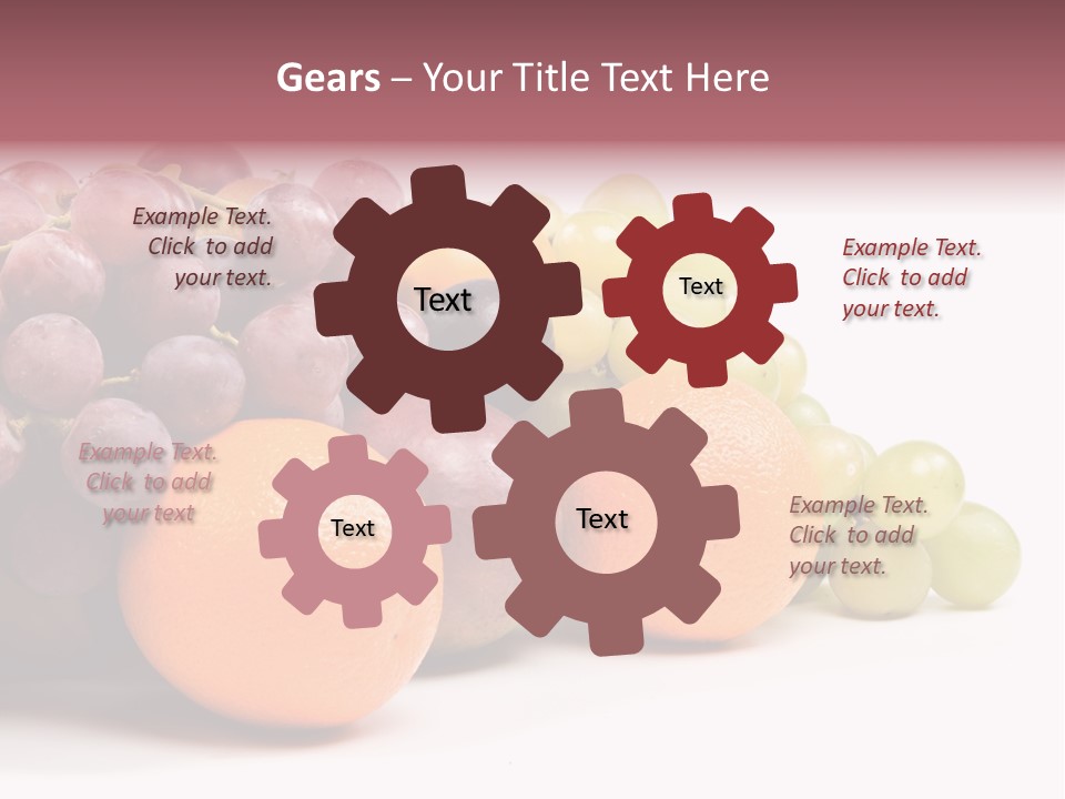 A Bunch Of Grapes, Oranges And Grapes On A White Background PowerPoint Template