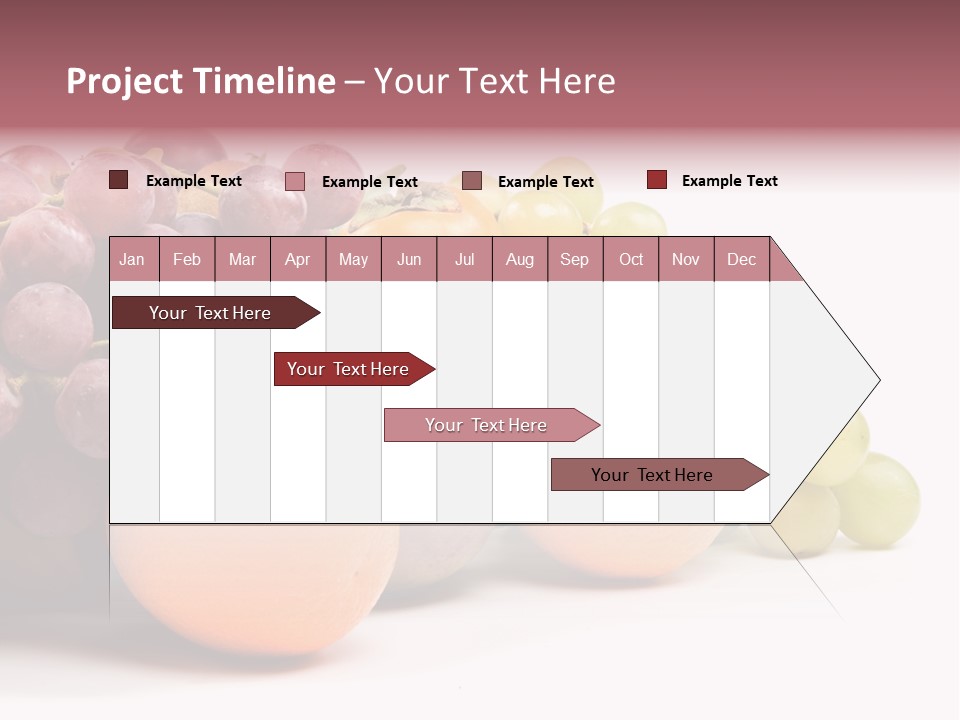 A Bunch Of Grapes, Oranges And Grapes On A White Background PowerPoint Template