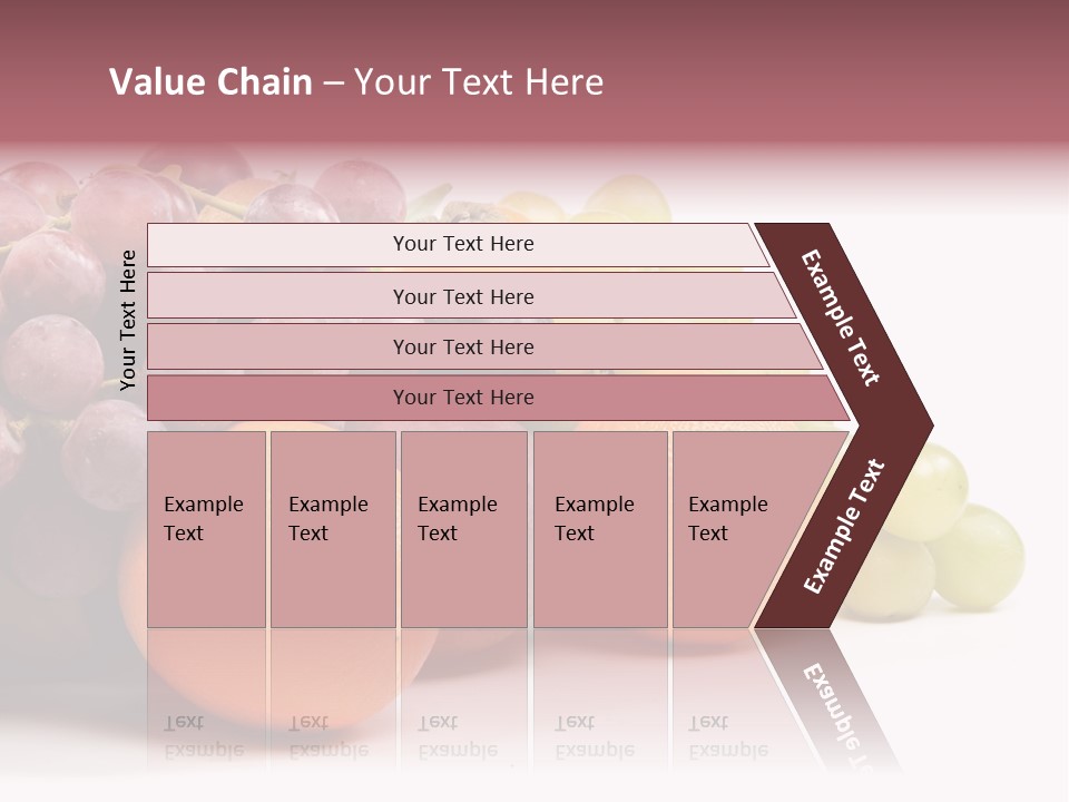 A Bunch Of Grapes, Oranges And Grapes On A White Background PowerPoint Template