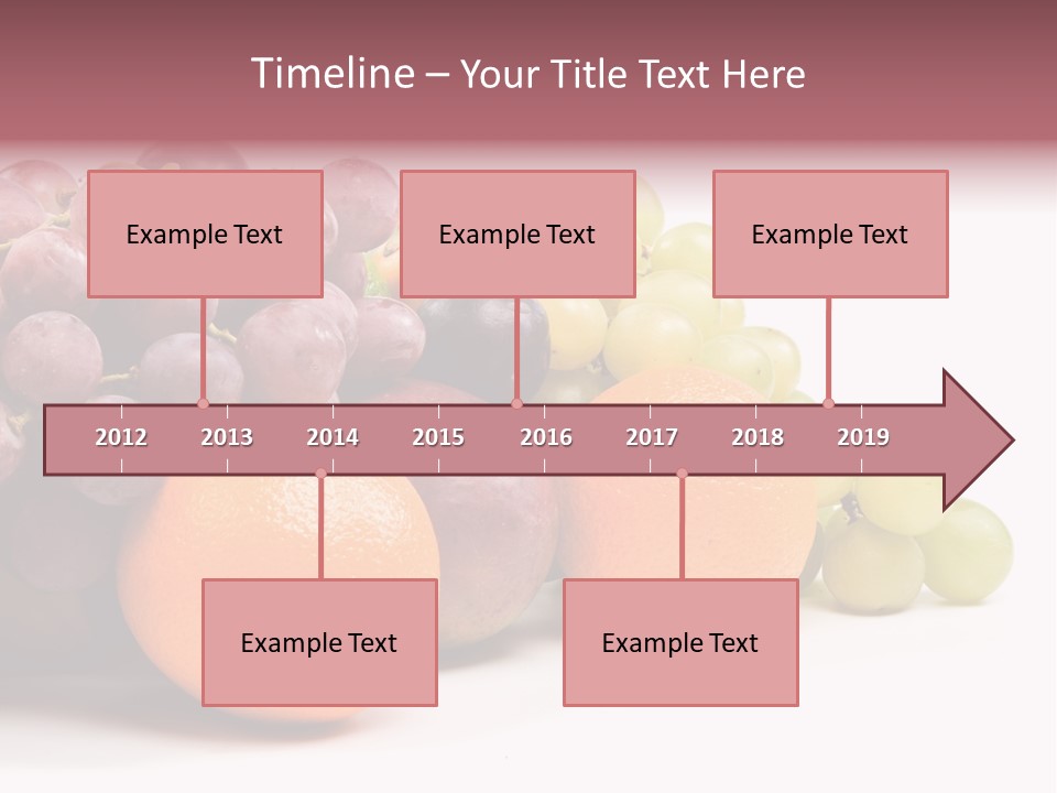 A Bunch Of Grapes, Oranges And Grapes On A White Background PowerPoint Template