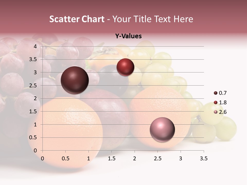 A Bunch Of Grapes, Oranges And Grapes On A White Background PowerPoint Template