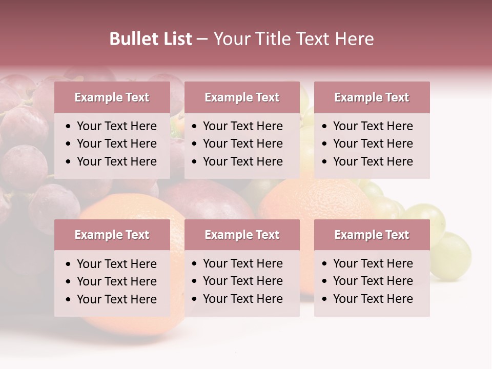 A Bunch Of Grapes, Oranges And Grapes On A White Background PowerPoint Template
