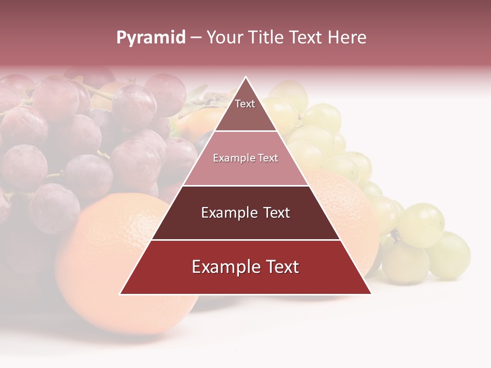 A Bunch Of Grapes, Oranges And Grapes On A White Background PowerPoint Template
