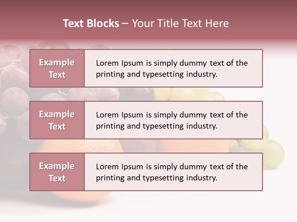 A Bunch Of Grapes, Oranges And Grapes On A White Background PowerPoint Template
