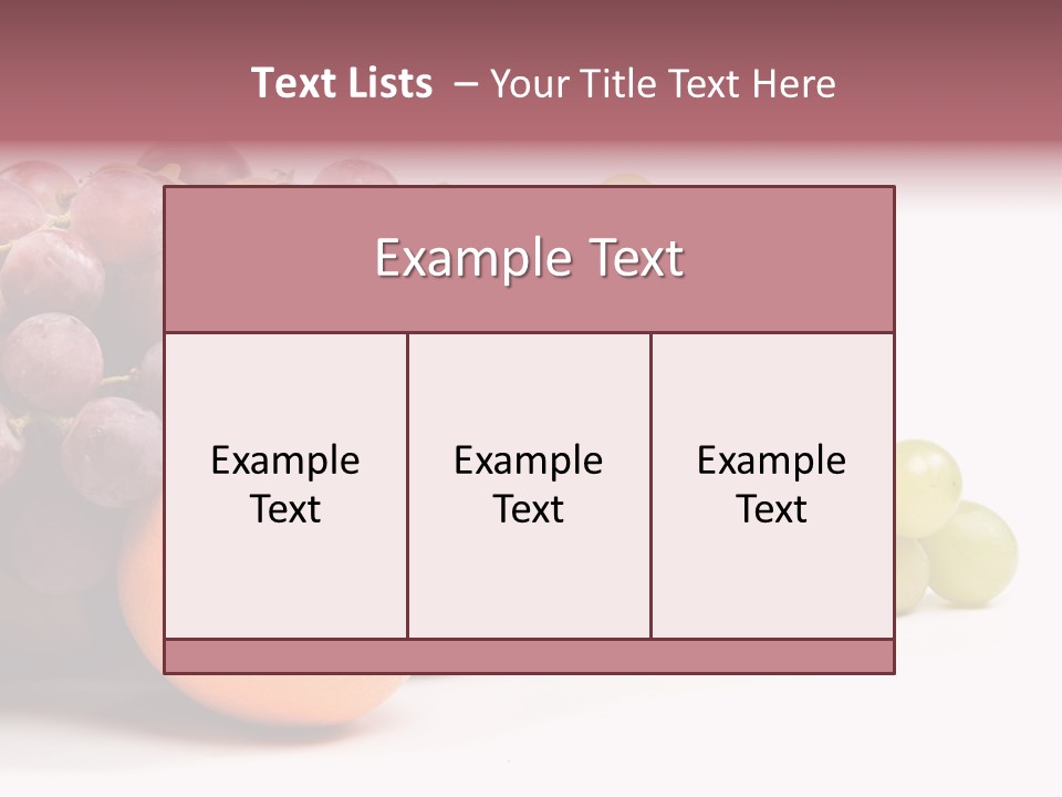 A Bunch Of Grapes, Oranges And Grapes On A White Background PowerPoint Template