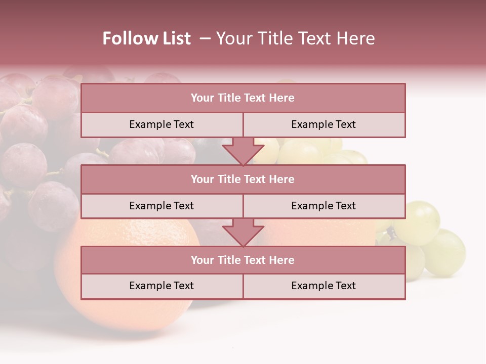 A Bunch Of Grapes, Oranges And Grapes On A White Background PowerPoint Template