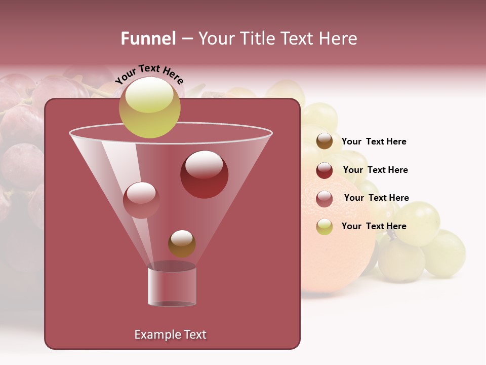 A Bunch Of Grapes, Oranges And Grapes On A White Background PowerPoint Template