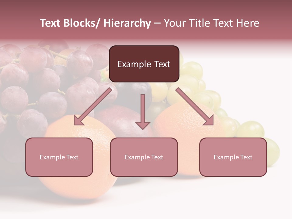 A Bunch Of Grapes, Oranges And Grapes On A White Background PowerPoint Template