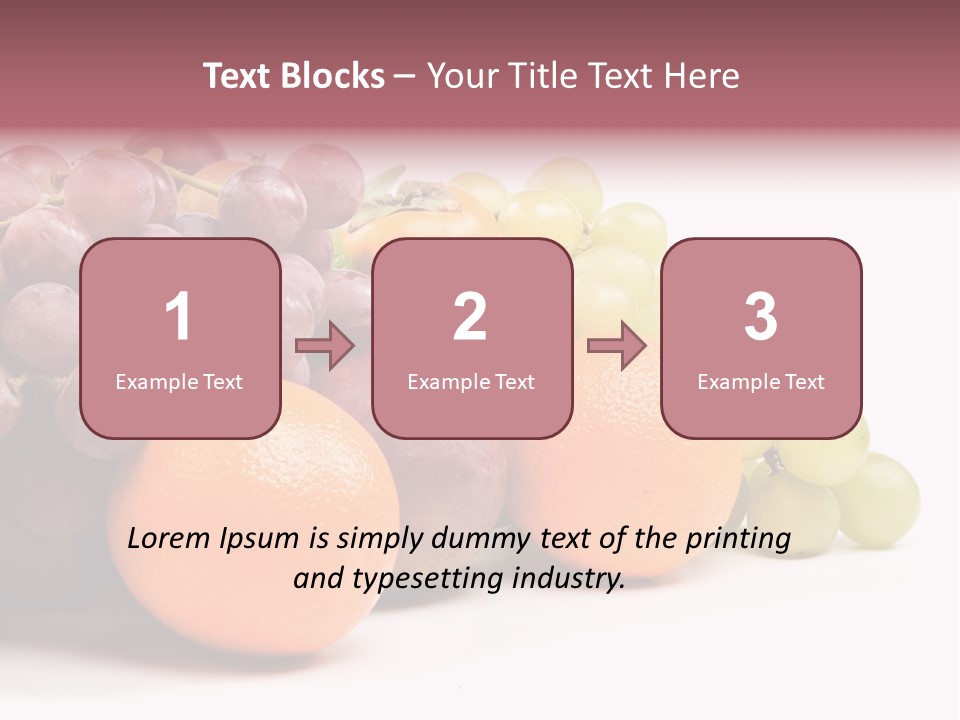 A Bunch Of Grapes, Oranges And Grapes On A White Background PowerPoint Template