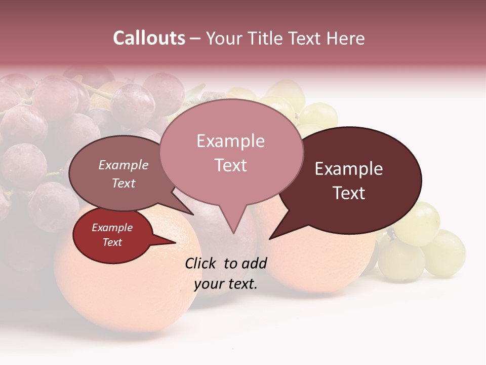A Bunch Of Grapes, Oranges And Grapes On A White Background PowerPoint Template