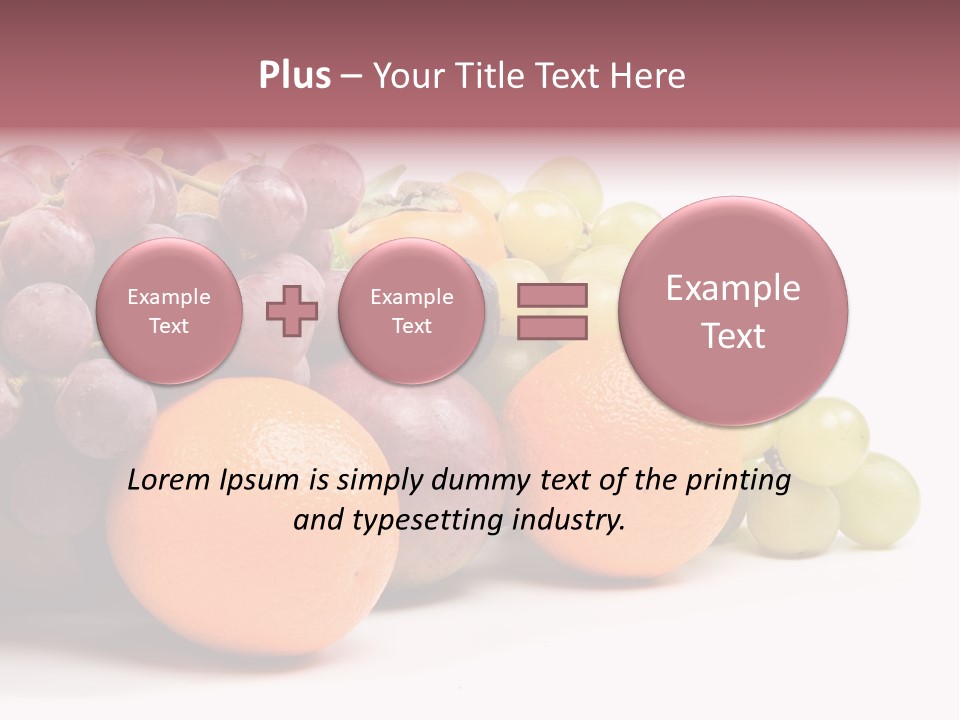 A Bunch Of Grapes, Oranges And Grapes On A White Background PowerPoint Template