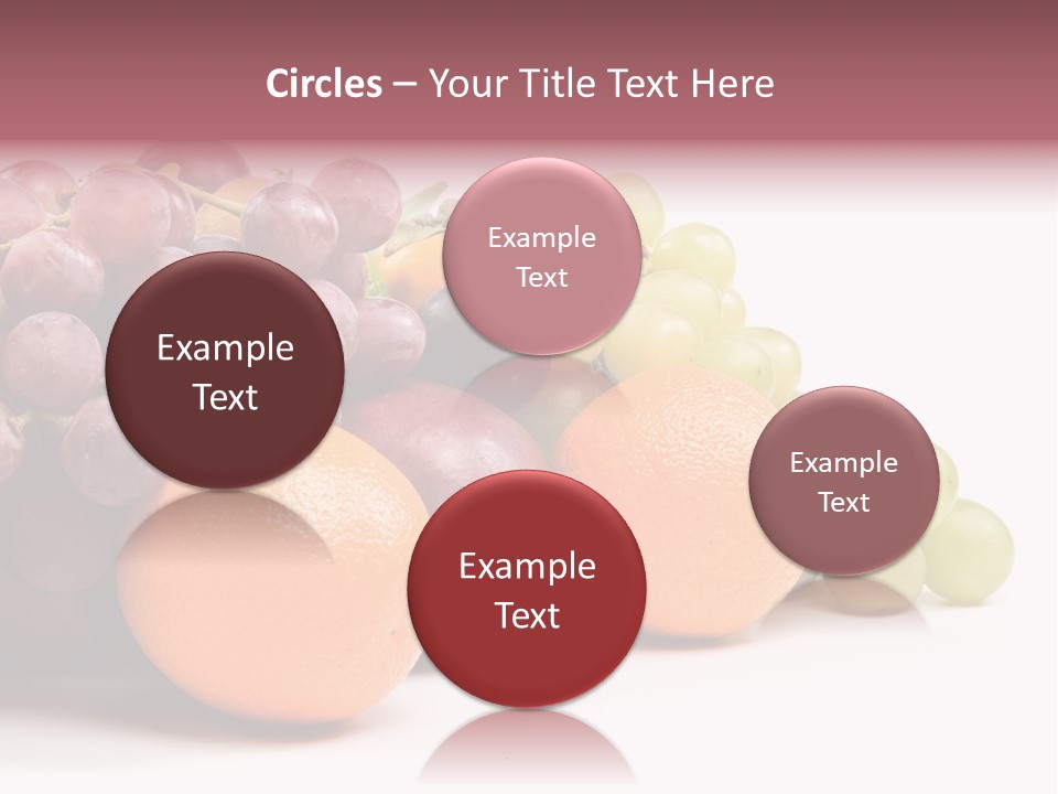 A Bunch Of Grapes, Oranges And Grapes On A White Background PowerPoint Template
