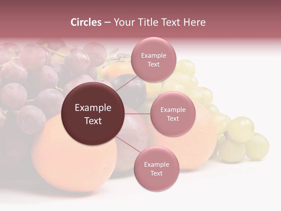 A Bunch Of Grapes, Oranges And Grapes On A White Background PowerPoint Template