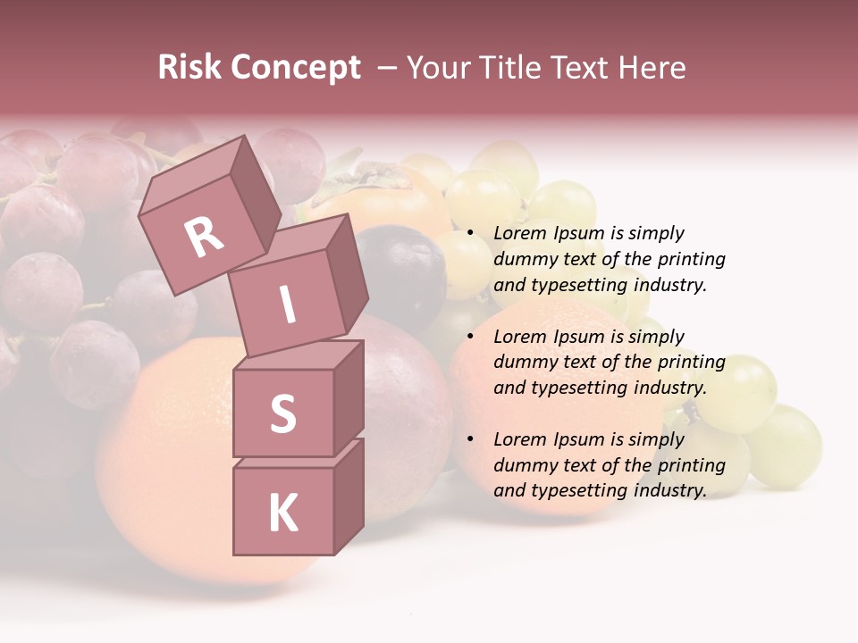 A Bunch Of Grapes, Oranges And Grapes On A White Background PowerPoint Template