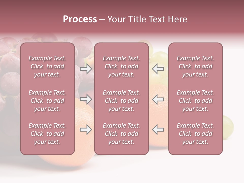 A Bunch Of Grapes, Oranges And Grapes On A White Background PowerPoint Template