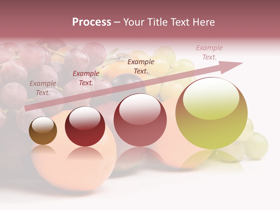 A Bunch Of Grapes, Oranges And Grapes On A White Background PowerPoint Template