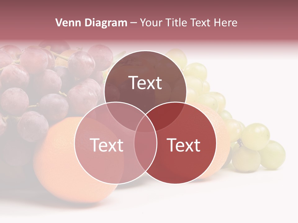 A Bunch Of Grapes, Oranges And Grapes On A White Background PowerPoint Template