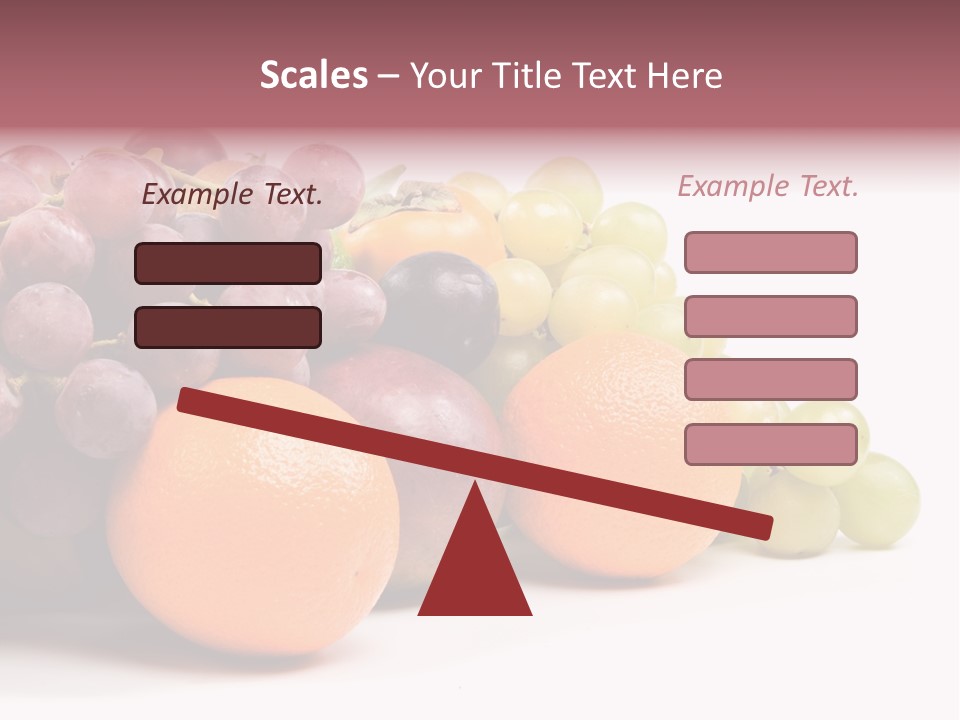 A Bunch Of Grapes, Oranges And Grapes On A White Background PowerPoint Template