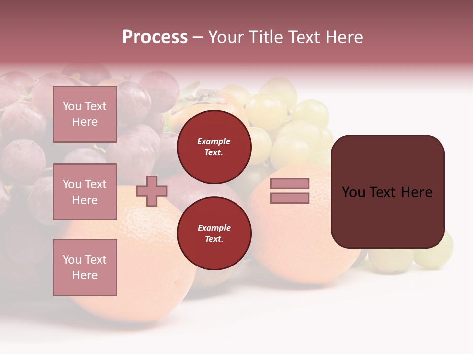 A Bunch Of Grapes, Oranges And Grapes On A White Background PowerPoint Template