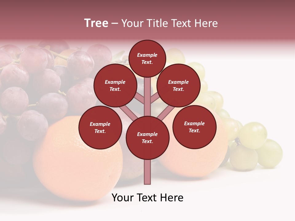 A Bunch Of Grapes, Oranges And Grapes On A White Background PowerPoint Template