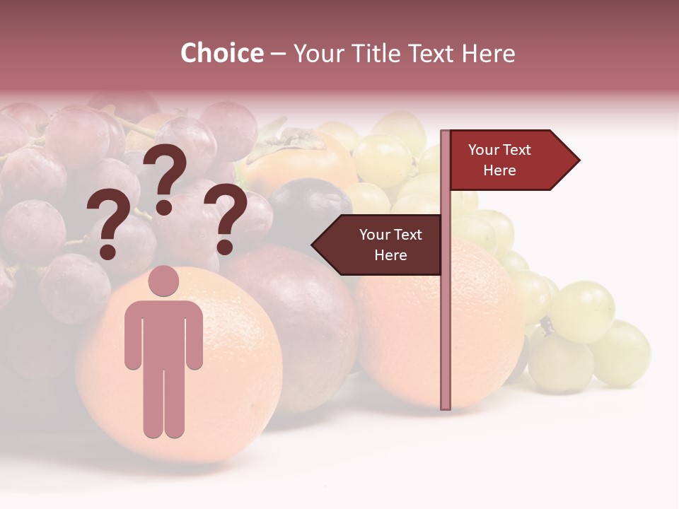 A Bunch Of Grapes, Oranges And Grapes On A White Background PowerPoint Template