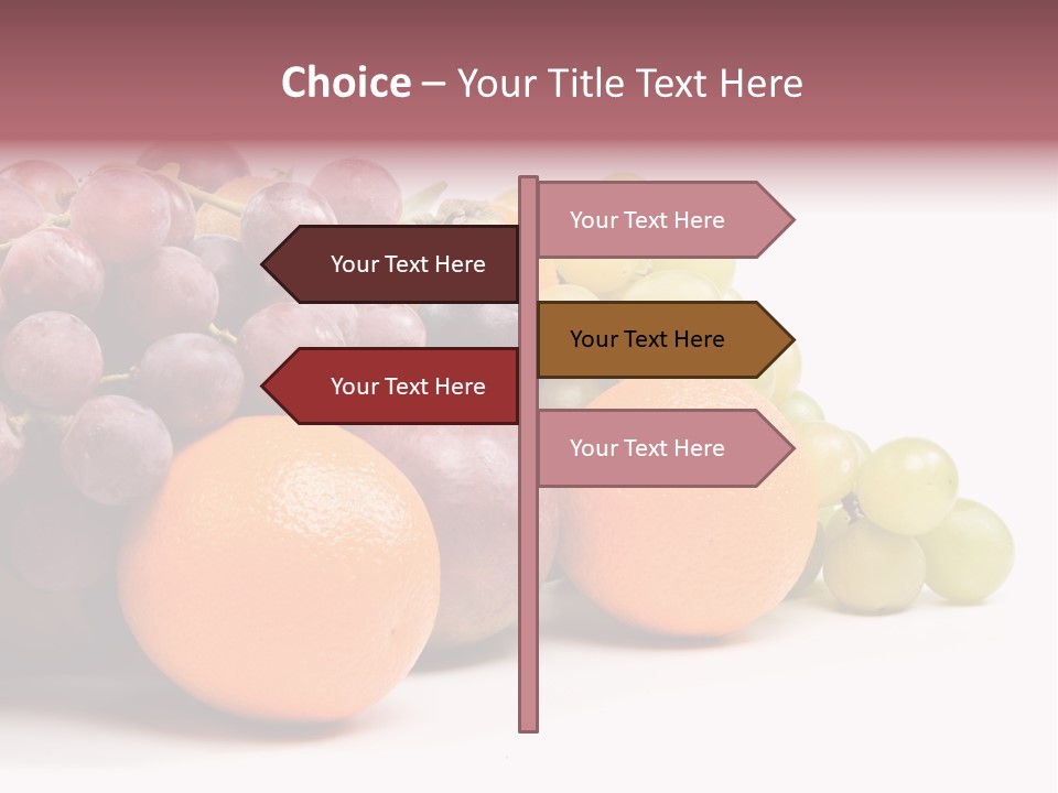 A Bunch Of Grapes, Oranges And Grapes On A White Background PowerPoint Template