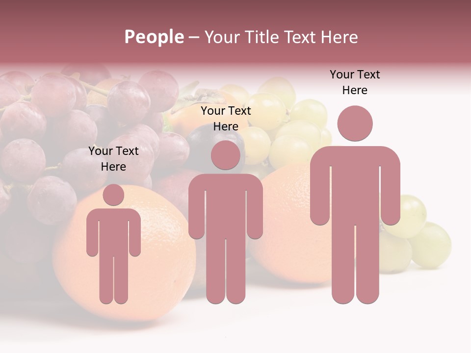 A Bunch Of Grapes, Oranges And Grapes On A White Background PowerPoint Template