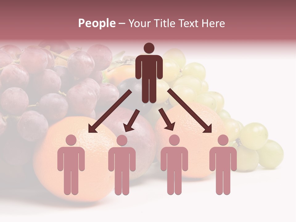 A Bunch Of Grapes, Oranges And Grapes On A White Background PowerPoint Template