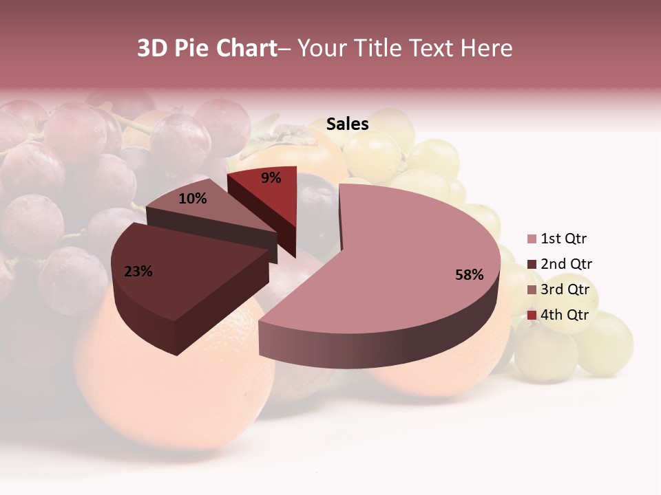 A Bunch Of Grapes, Oranges And Grapes On A White Background PowerPoint Template